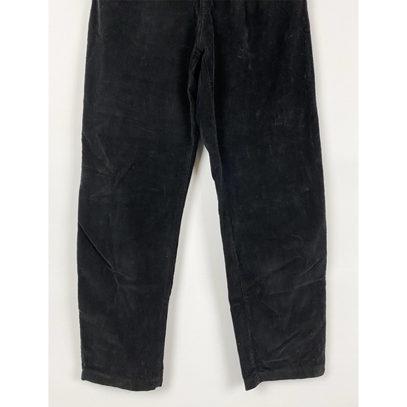 Terra Di Siena Womens Italian Paperbag Corduroy Pants L Black Straight High Rise - Picture 4 of 10